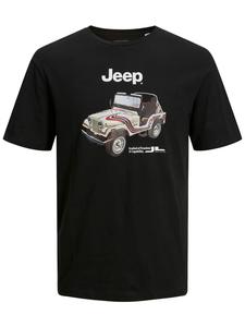 Мужская футболка с круглым вырезом черного цвета Jack & Jones