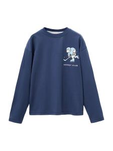 Рубашка MANGO KIDS ALLSTAR, темно-синий/светло-голубой