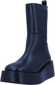 Женские ботильоны FOWT на платформе с круглым носком и застежкой на молнии сбоку, устойчивый клин с низким каблуком, модная обувь для осени и зимы, размеры 4-16 US, Dark Blue