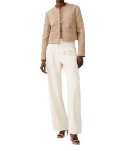 Эффи жакет без воротника с фактурной тканью в цвете верблюд/классический кремовый French Connection