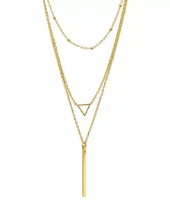 Комплект из ожерелий с подвесками 15–17 дюймов, позолоченных 14-каратным золотом, регулируемой длины Adornia, gold