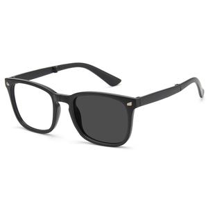 CYXUS Пластиковая квадратная оправа для очков TR/Memory унисекс, Photochromic / blue light blocking lenses with black frame