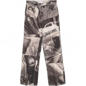 Джинсы с принтом автомобиля, mid-rise, прямые Helmut Lang, черный