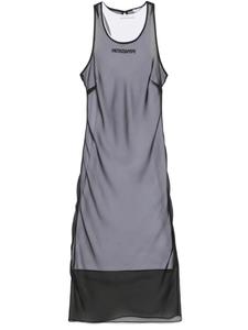 Многослойное платье миди Patrizia Pepe с вышитым логотипом, черный