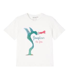 x RHW Jongleur хлопковая и льняная футболка Konges Sløjd, Antique White