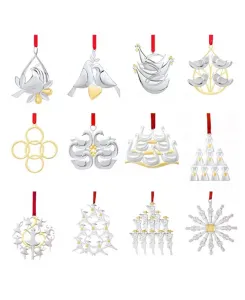 Набор рождественских украшений на 12 дней Nambé, silver