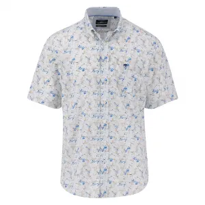 Рубашка с коротким рукавом Fynch Hatton Premium Flower Print, серый