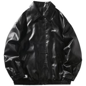 Jeep Кожаная куртка унисекс, Black