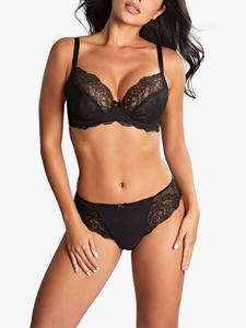Бюстгальтер Ana Lace Plunge с кружевными вставками Panache, Black