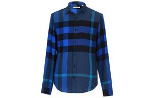 Burberry Мужская рубашка, серые, с синим лацканом, средней толщины, другие