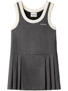 Мини-платье в стиле гризайль Miu Miu, серый