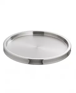 Круглый поднос Collection luxe 14 дюймов из двухцветной нержавеющей стали Kraftware, stainless