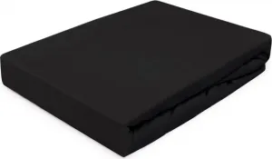 Простыня на резинке, трикотаж 180х200, черная Darymex