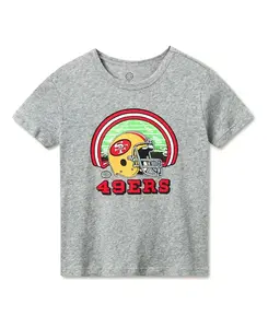 Футболка унисекс с символикой команды NFL San Francisco 49ers - для малышей и взрослых. Junk Food Clothing, серый