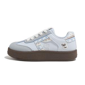 Женские скейтерские кеды низкие износостойкие и легкие из искусственной кожи HUANQIU, синий