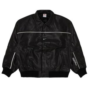 Куртка Supreme x Nike Leather Varsity Jacket, Black