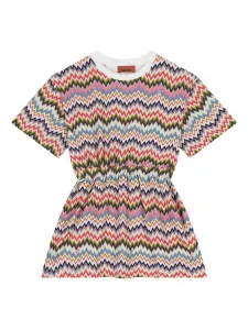 Платье с узором зигзаг Missoni Kids, розовый