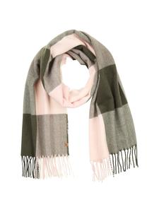 Клетчатый шарф с бахромой сиренево-розового цвета Camel Active