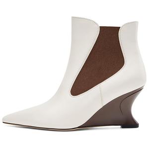NINE WEST Белые и коричневые женские ботильоны, цвет White Brown