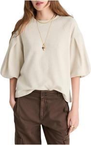 Женская толстовка с рукавами-фонариками. Madewell, Hthr Natural