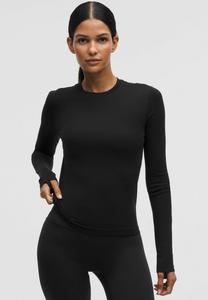 Топ lululemon SWIFTLY WOOL LONG SLEEVE, Black Black/Black