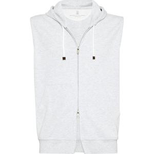 Brunello Cucinelli Застёгивающаяся худи-жилетка, Gray