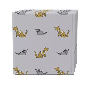 Набор салфеток из 4 шт., 100 % хлопок, 20x20 дюймов, коты-оригами.