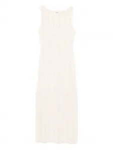 Трикотажное платье миди с заклепками SANDRO, нейтральный