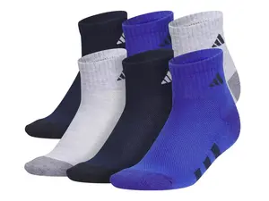 Детские носки Adidas Athletic Cushioned Quarter Ankle Socks - 6 шт. в упаковке, разноцветные
