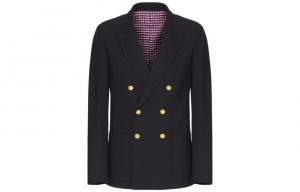 Двубортная куртка с длинными рукавами Valentino, морской синий