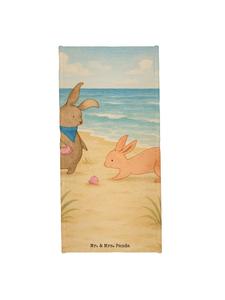 Mr. & Mrs. Panda Хлопковое полотенце с изображением кролика и ракушки, без надписи, пастельно-желтого цвета