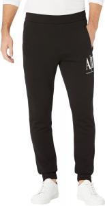 Хлопковые брюки Icon с вышитым логотипом Armani Exchange, черный