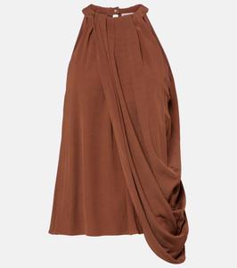 Топ из крепа с драпировкой и халтерне JW Anderson, Chestnut