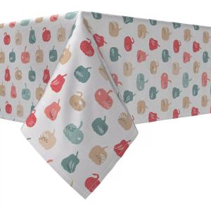 Прямоугольная скатерть, 100 % хлопок, 60x84 дюйма, трафареты в виде тыквы.