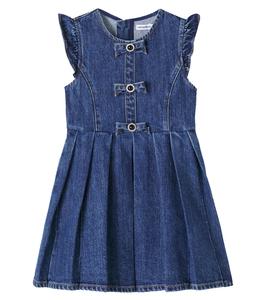 Джинсовое платье с бантом Self-Portrait Kids, синий