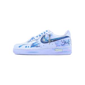 Nike Кроссовки Air Force 1 Unisex низкие белые синие в стиле пэчворк