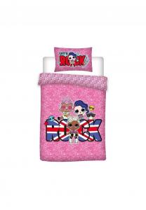 Детское постельное бельё Lol Surprise 140x200 см цветная хлопковая для детской комнаты Cofi, розовое 140x200см+65x65см