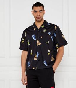 Рубашка мужская Hugo Blue с принтом и короткими рукавами, черный