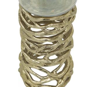 Mabrey золотистый алюминиевый стеклянный подсвечник с вихревой веткой