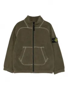 Толстовка на молнии Stone Island Junior, зеленый