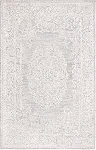 Ковер SAFAVIEH, 92 x 153 см, Precious Collection, Grey & Ivory, ручной работы из шерсти и бамбукового шелка, идеально для помещений с высокой проходимостью: прихожая, гостиная, спальня (PRE305F)