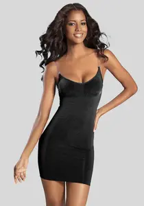 Корректирующее платье LASCANA, БЕСШОВНОЕ, с прозрачными бретелями, корректирующее белье, базовое, черный
