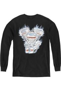 Футболка с длинным рукавом для детей с логотипом Superman V Twin Gildan, черный