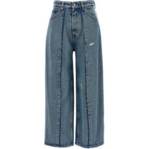 Джинсы женские Mm6 Maison Margiela с широкой полосой, светло-синий