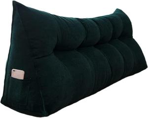 Generic Подушка-уплотнитель для изголовья кровати, треугольный валик, эргономичный дизайн с креплениями, белый и темно-зеленый Dark Green