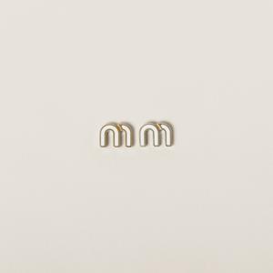 Серьги из металла с эмалью MIU MIU, белый