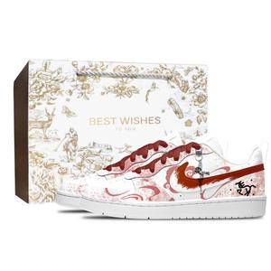 Кроссовки для скейтбординга Court Borough Leather Slip Resistant Abrasion Resistant Breathable Cushioning Low top для детей Nike, red