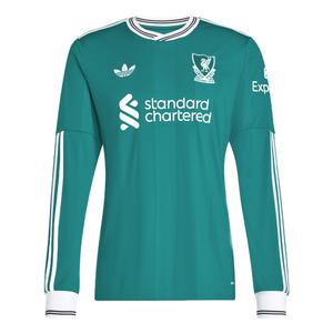 Футболка Liverpool FC 25/26 с длинными рукавами, третья форма Adidas Originals, зеленый