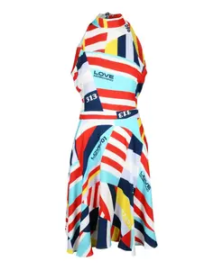 Платье-Трапеция с застежкой-молнией и карманами Love Moschino, мультиколор