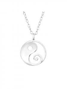 Alexander York Колье с подвеской Инь-Ян из серебра 925 пробы, комплект из двух серебряных элементов